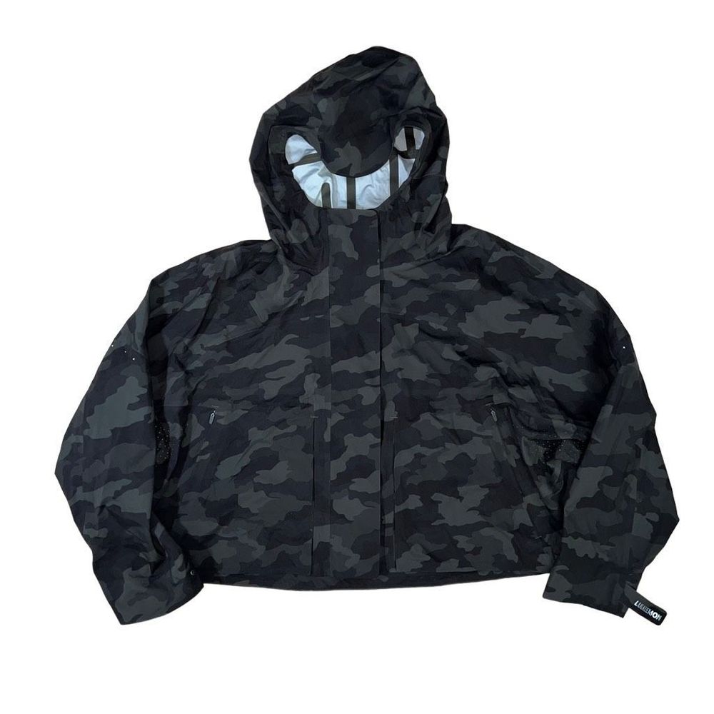 Lululemon Rain Chaser Jacket Size 12 Heritage 365 Camo Dark Olive HE6T 25043
